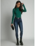 Gilet de dama cu gât, verde sticla 3212024 - Magazin online - Boutique